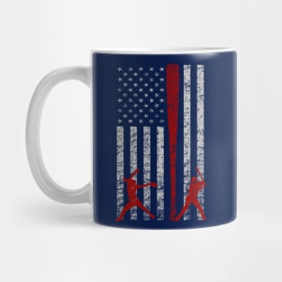 Fastpitch Softball American Flag Grunge Love Softball Patriotic USA Softball Mug